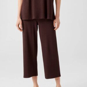Eileen‎ Fisher Ribbed Organic Cotton Blend Straight Pant Easy Fit Cropped Length